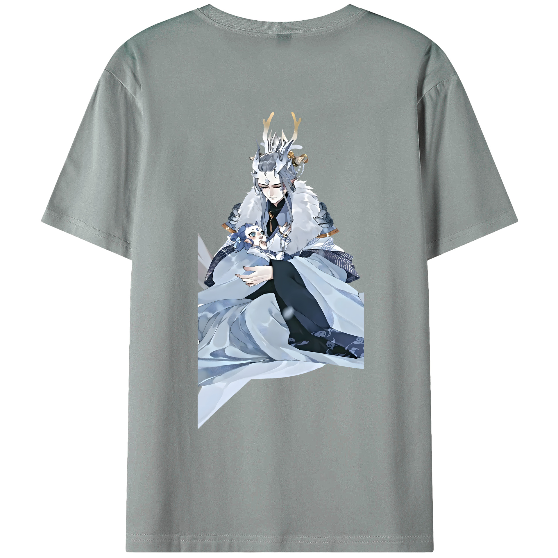 （画像用） Ne Zha 2 ナタ 魔童の大暴れ 綿100％ メンズ半袖Tシャツ（バックプリント） 通気性